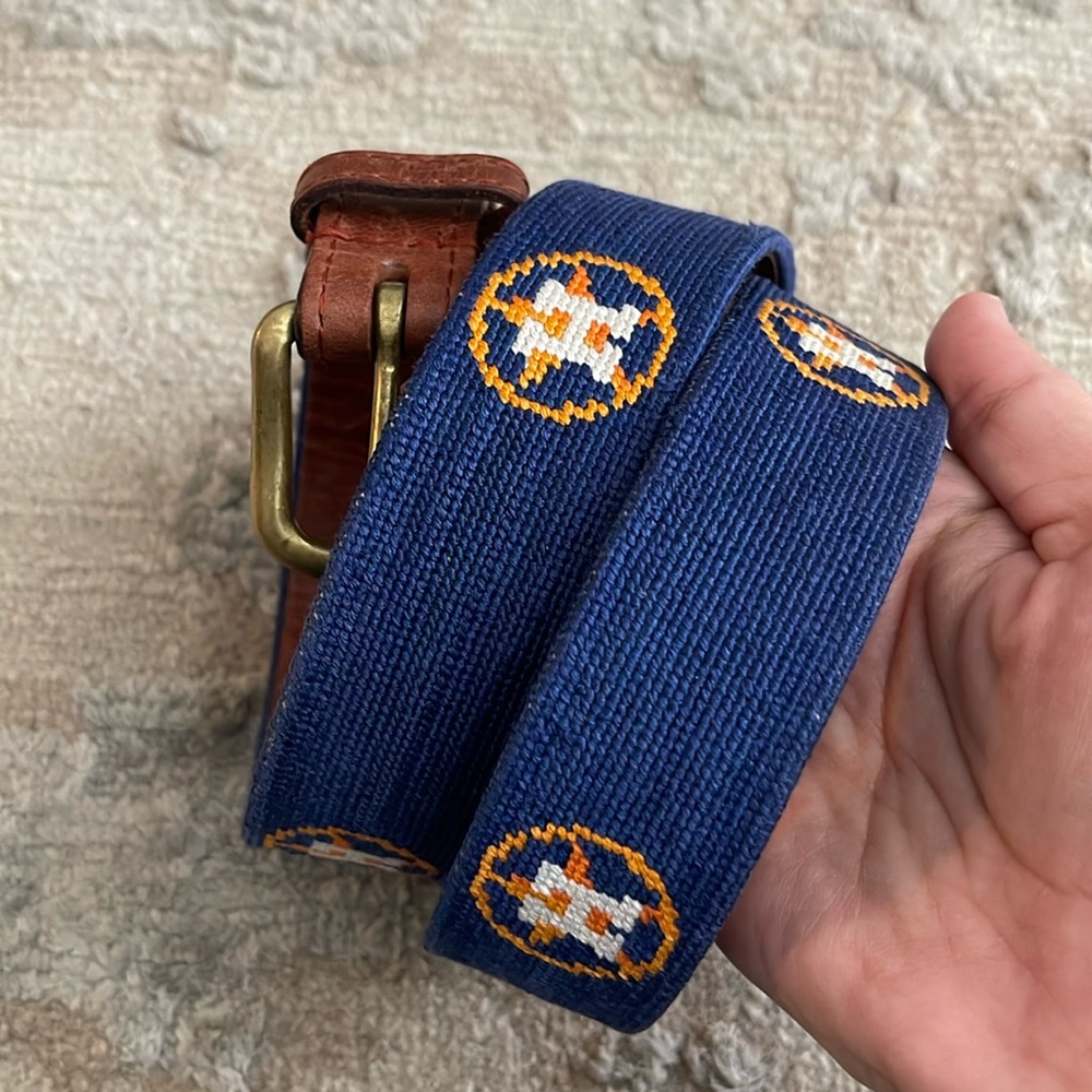 Smathers & Branson Astros Needlepoint Belt Gem